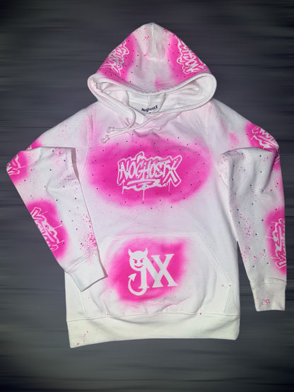Hoodie NoghostX® — Edición Airbrush Pink Devil (Unisex)