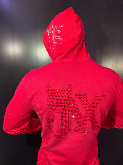 NoghostX “Devil Red Crystal Hoodie” – Edición Limitada