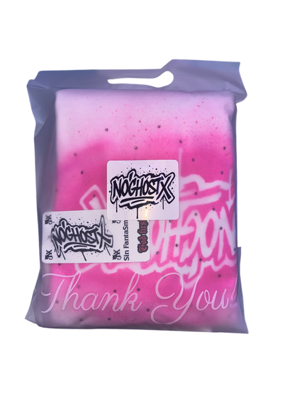Hoodie NoghostX® — Edición Airbrush Pink Devil (Unisex)